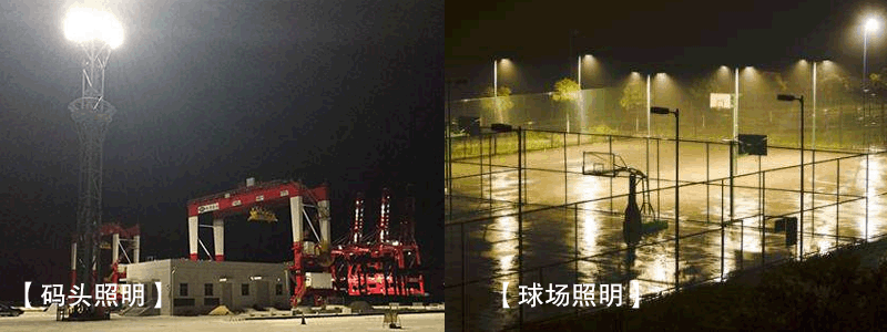 LED企鹅防眩泛光灯应用于篮球场和码头污版草莓视频照明效果